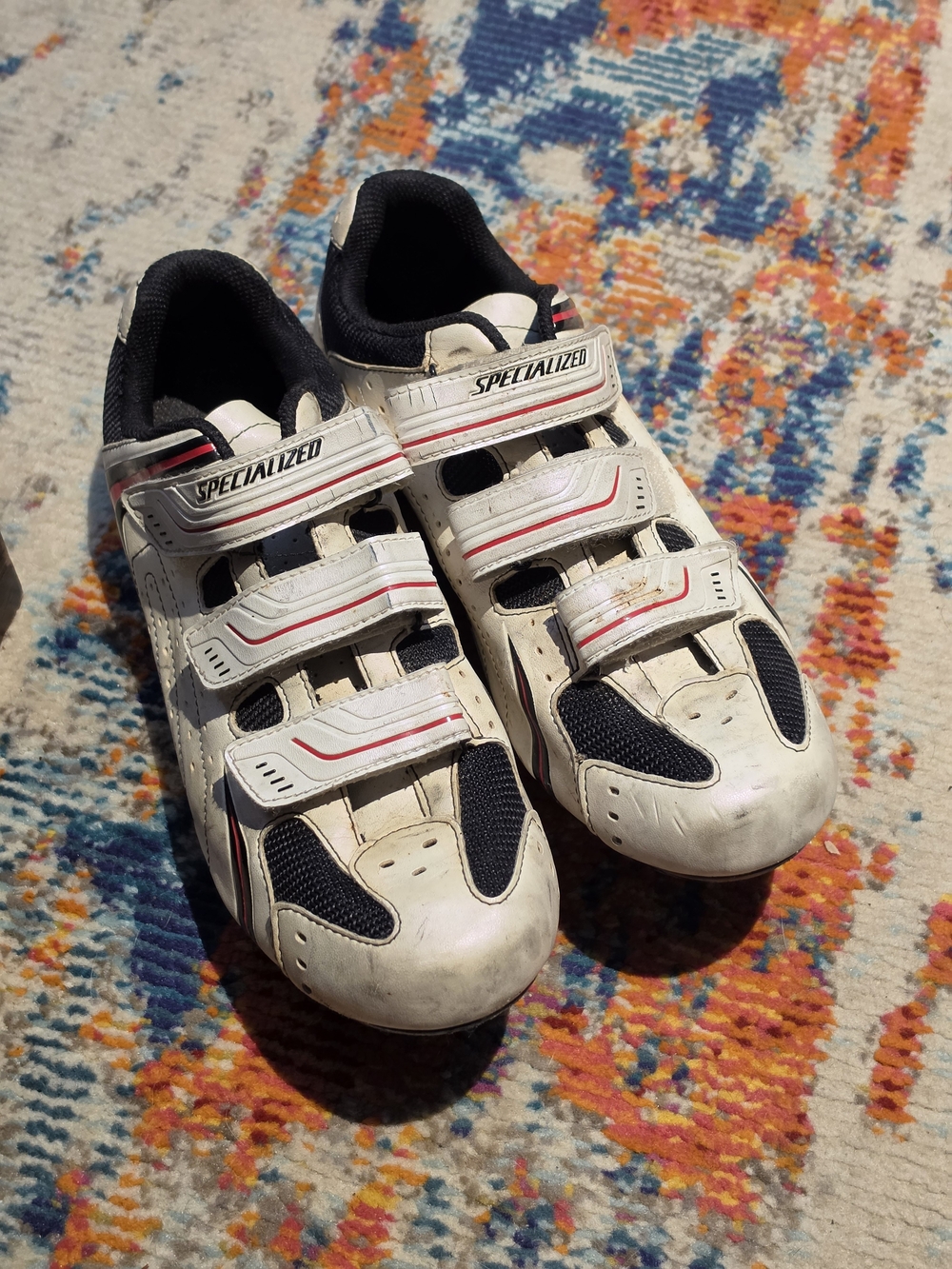 Specialized Kids White, Black & Red Cycling Shoes